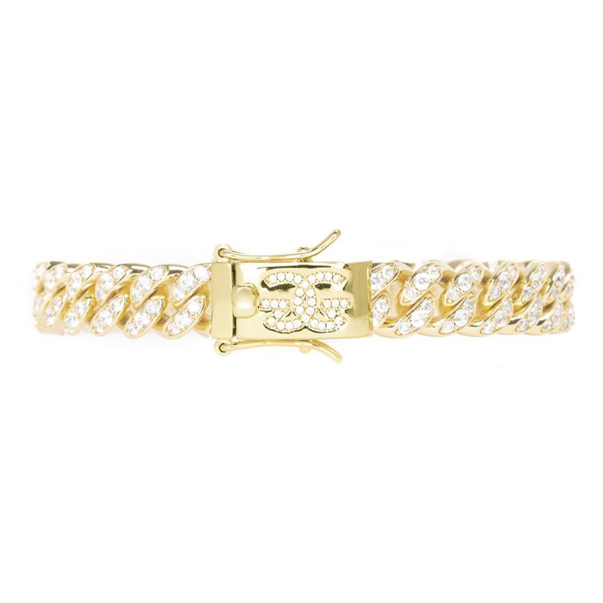 Diamond Cuban Link Bracelet 10mm The The Gold Gods Lock