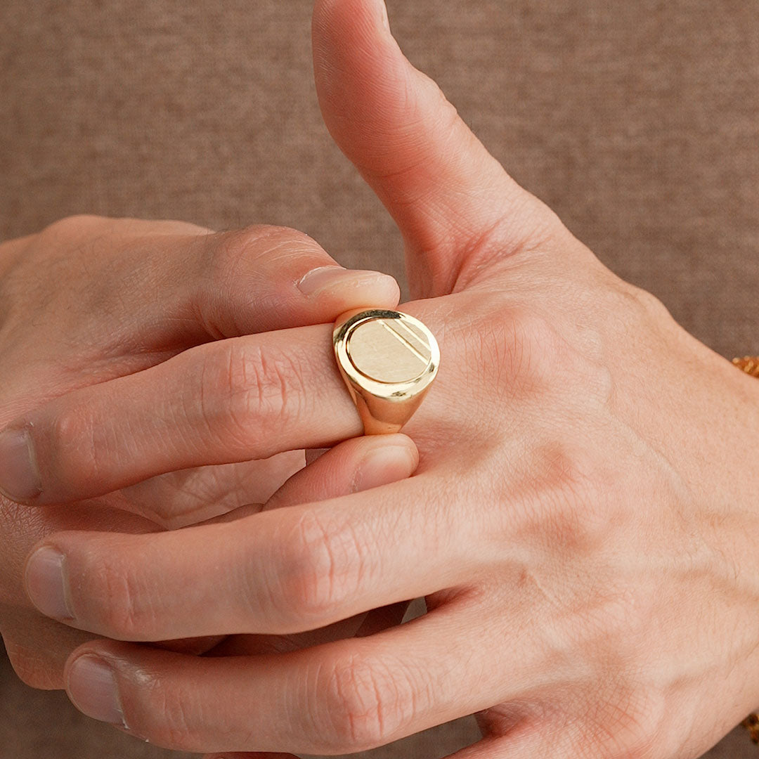 10k Solid Gold Round Signet Ring