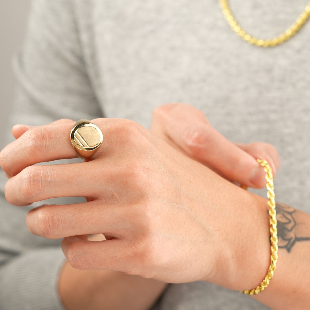 10k Solid Gold Round Signet Ring