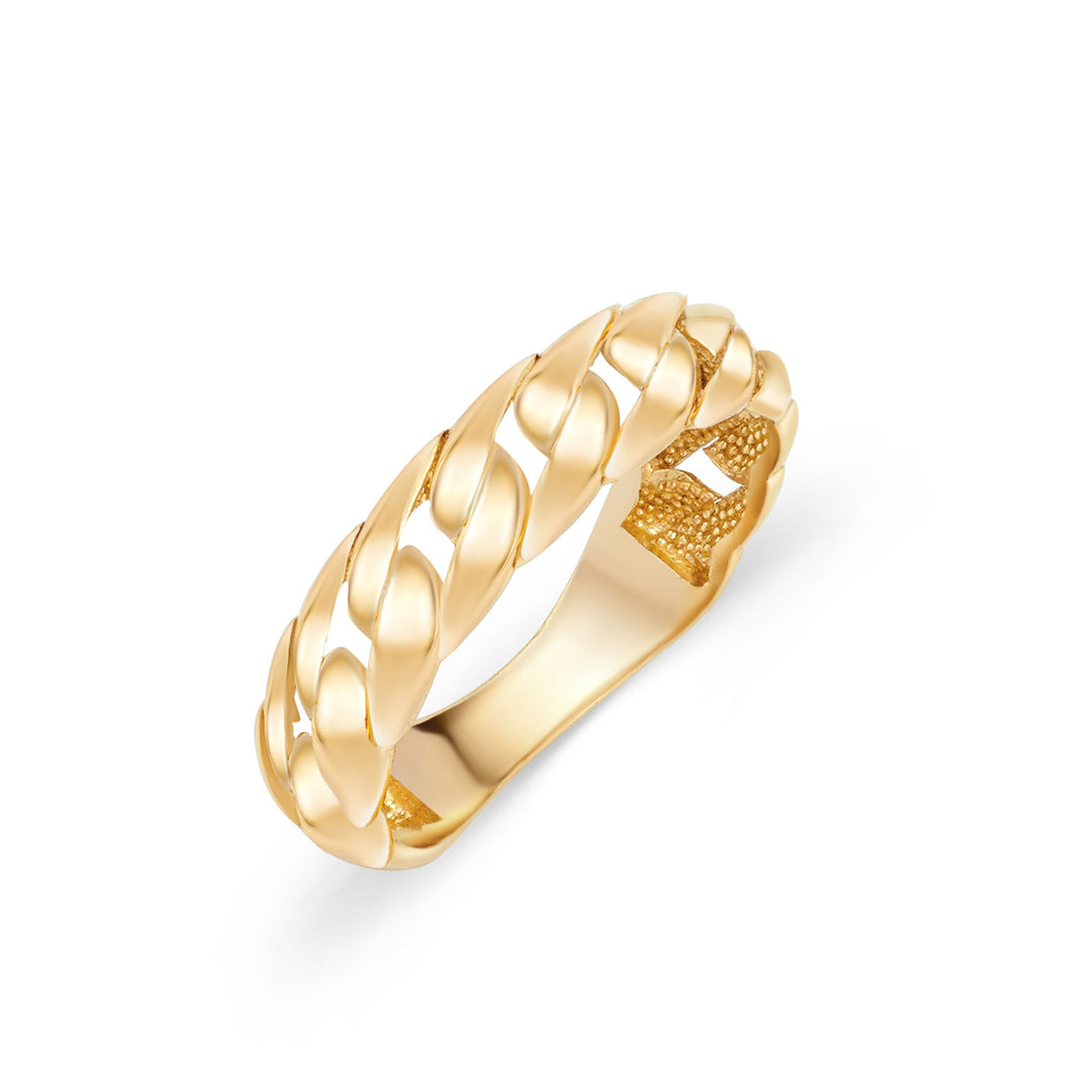 10k Solid Gold Slim Cuban Link Ring