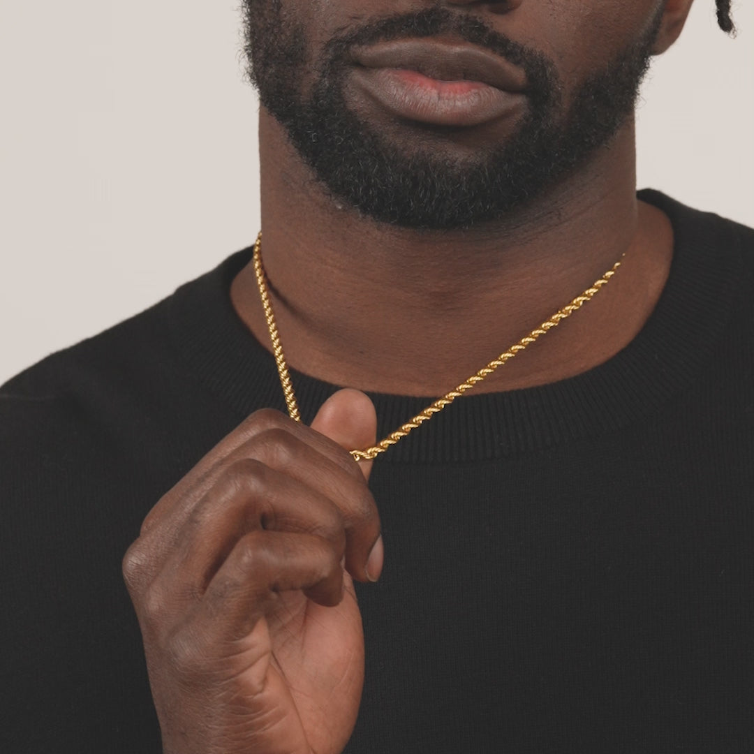 Gold Diamond Anchor Necklace & Mens Rope Gold Chain | The Gold Gods