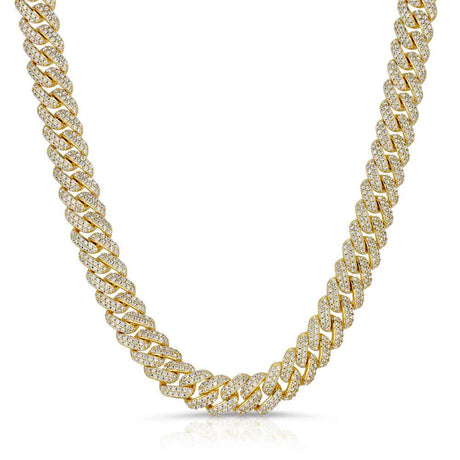 Diamond Cuban Link Choker Chain (12mm) The Gold Gods Front