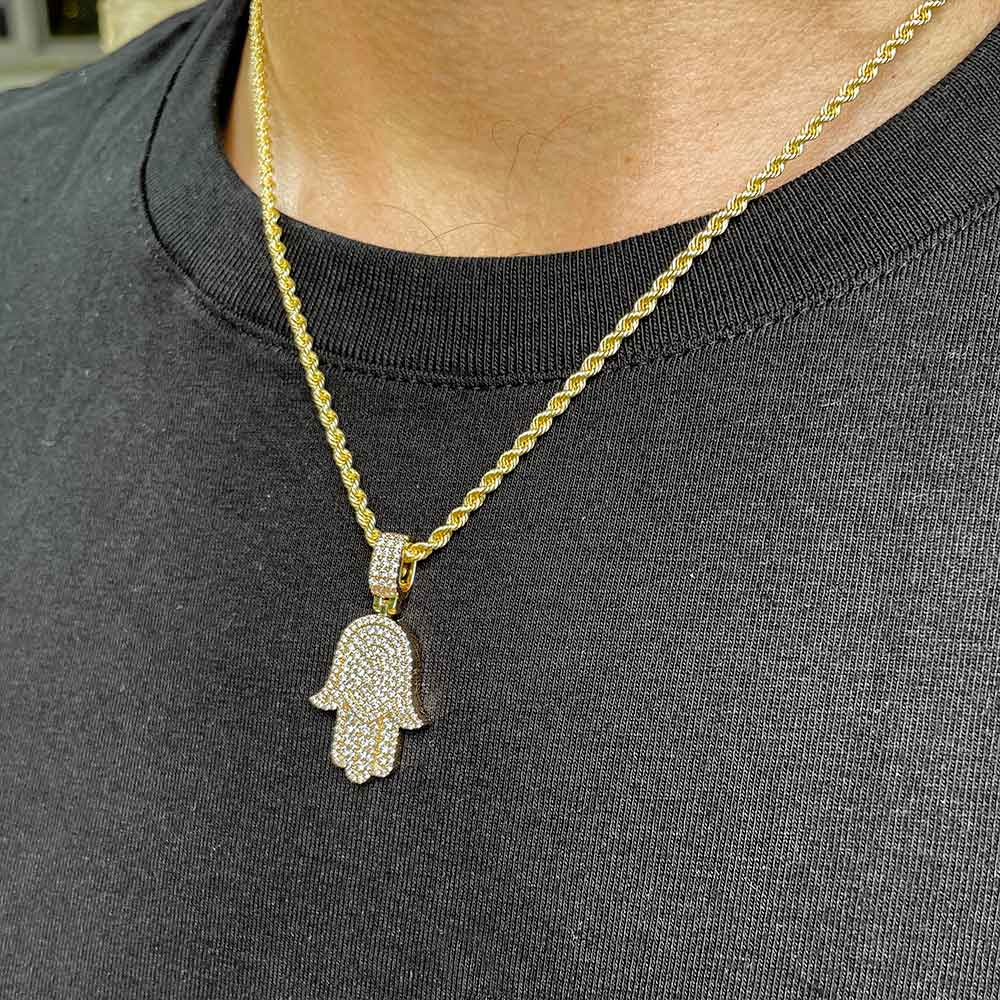 Diamond and 14k Gold Hamsa Necklace