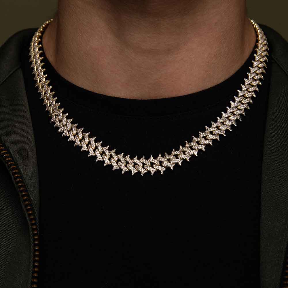 Spiked Diamond Cuban Chain The Gold Gods