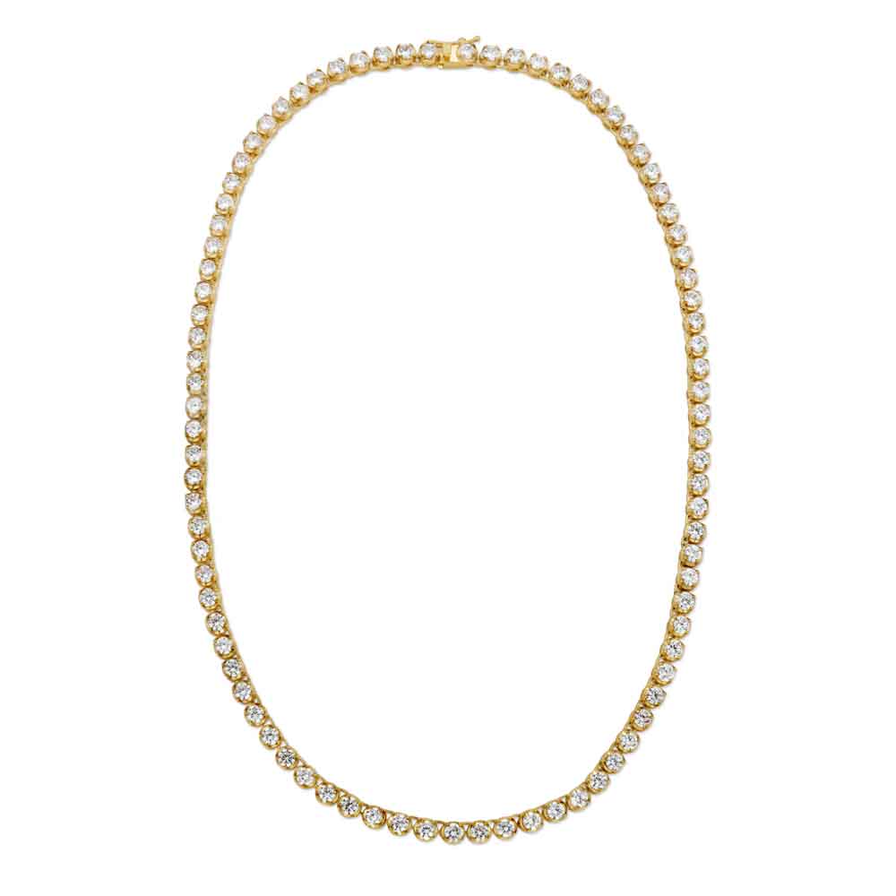 Gold 6mm Diamond Tennis Chain Necklace The Gold Gods 20 22 inches 2