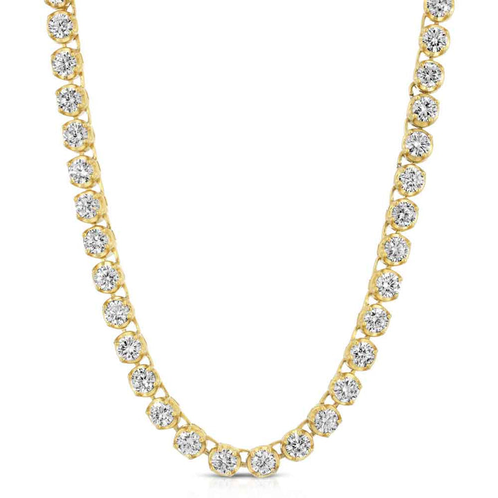 Tennis Gold Chain Diamond Buttercup 4mm The The Gold Gods front view