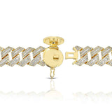 Diamond Cuban Straight Edge Baguette Bracelet (18 mm) The Gold Gods open clasp