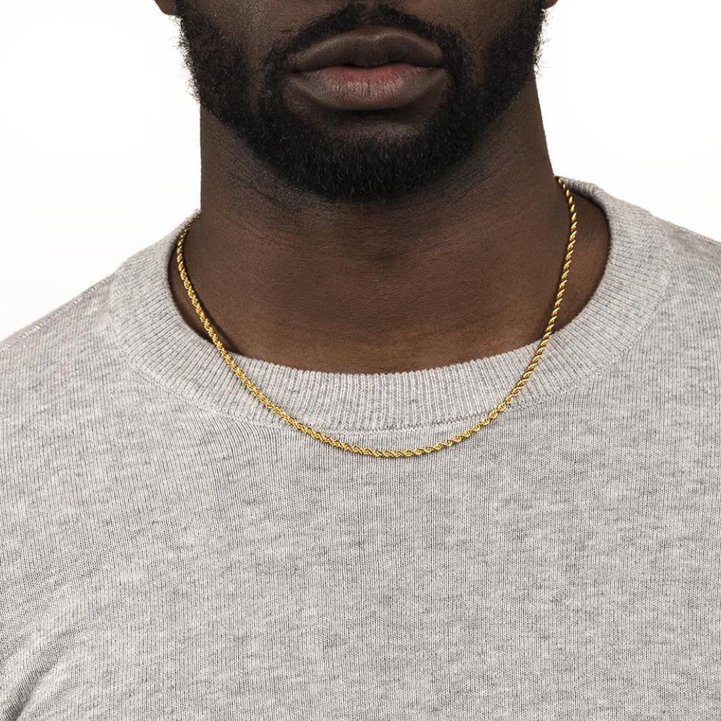 Rope Mens Gold Chain Size Chart Rope Chain Necklace Real 10K