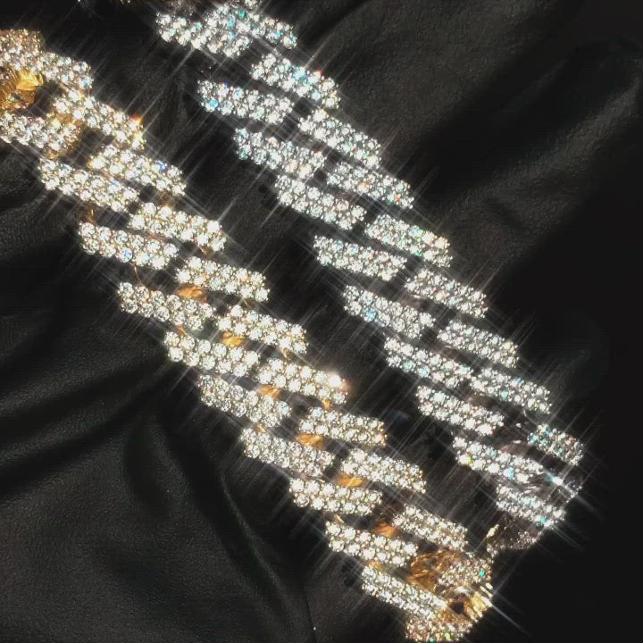 Diamond Cuban Link Chain Straight Edge in White Gold 15mm The Gold Golds® video