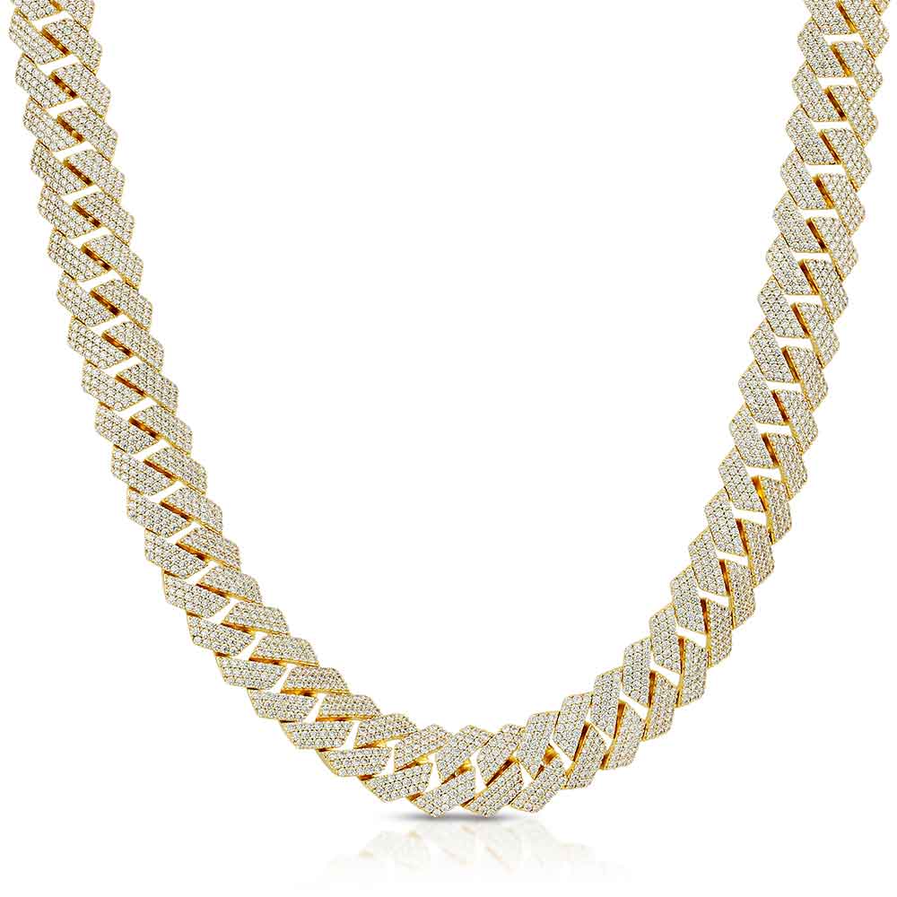 Yellow gold hot sale diamond chain