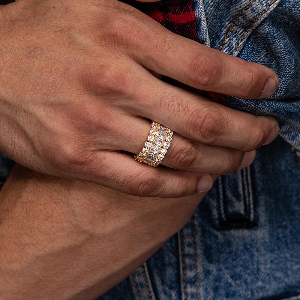 Channel Set Baguette Diamonds in White Gold Eternity Ring | Diamondport