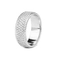 Diamond 4-Row Rope Ring in White Gold