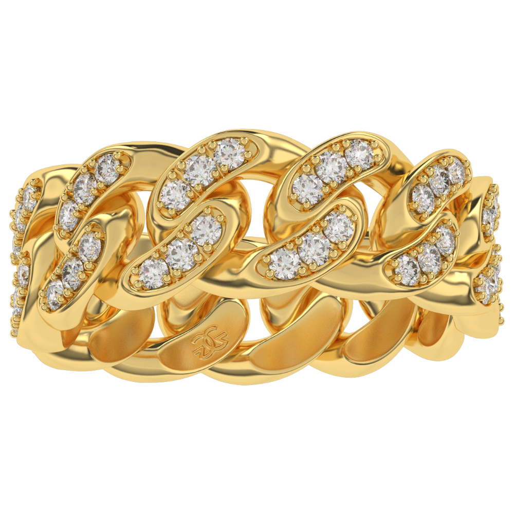 Diamond Cuban Link Ring 6mm | The Gold Gods Diamond Cuban Link Ring 6mm | The Gold Gods