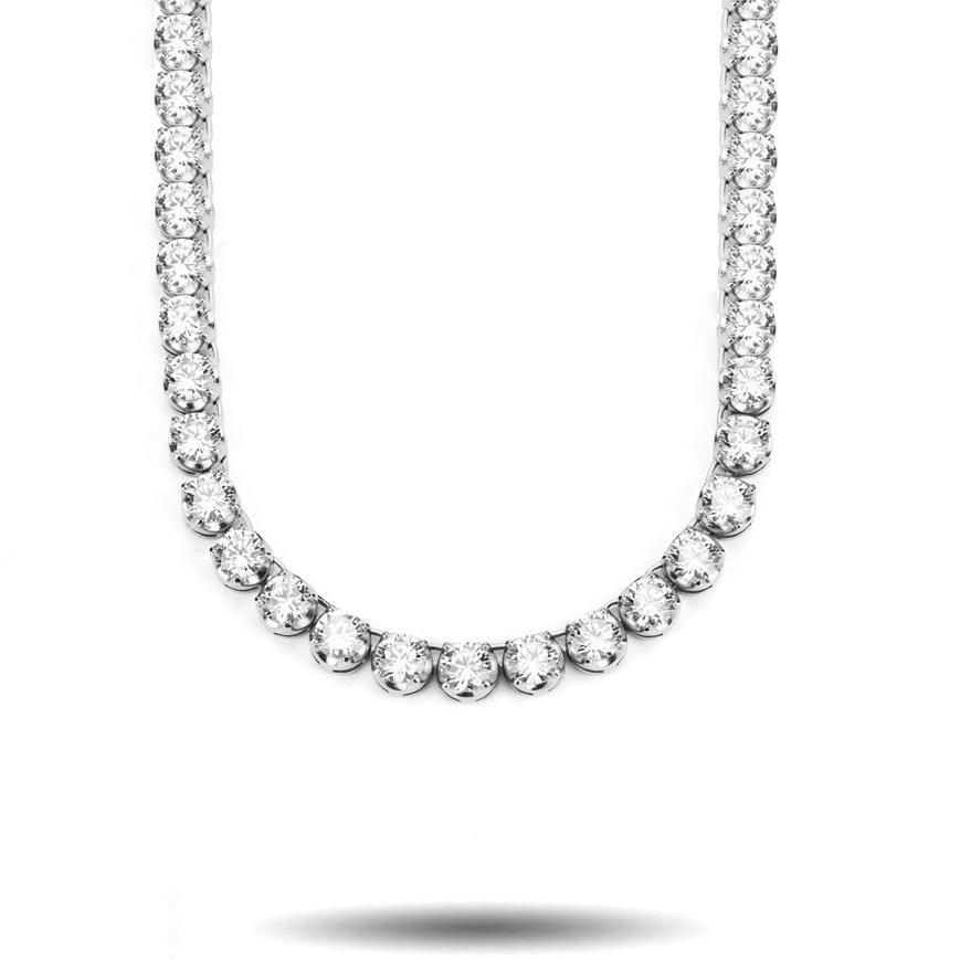 6mm Diamond Buttercup Tennis Chain in White Gold The Gold Gods
