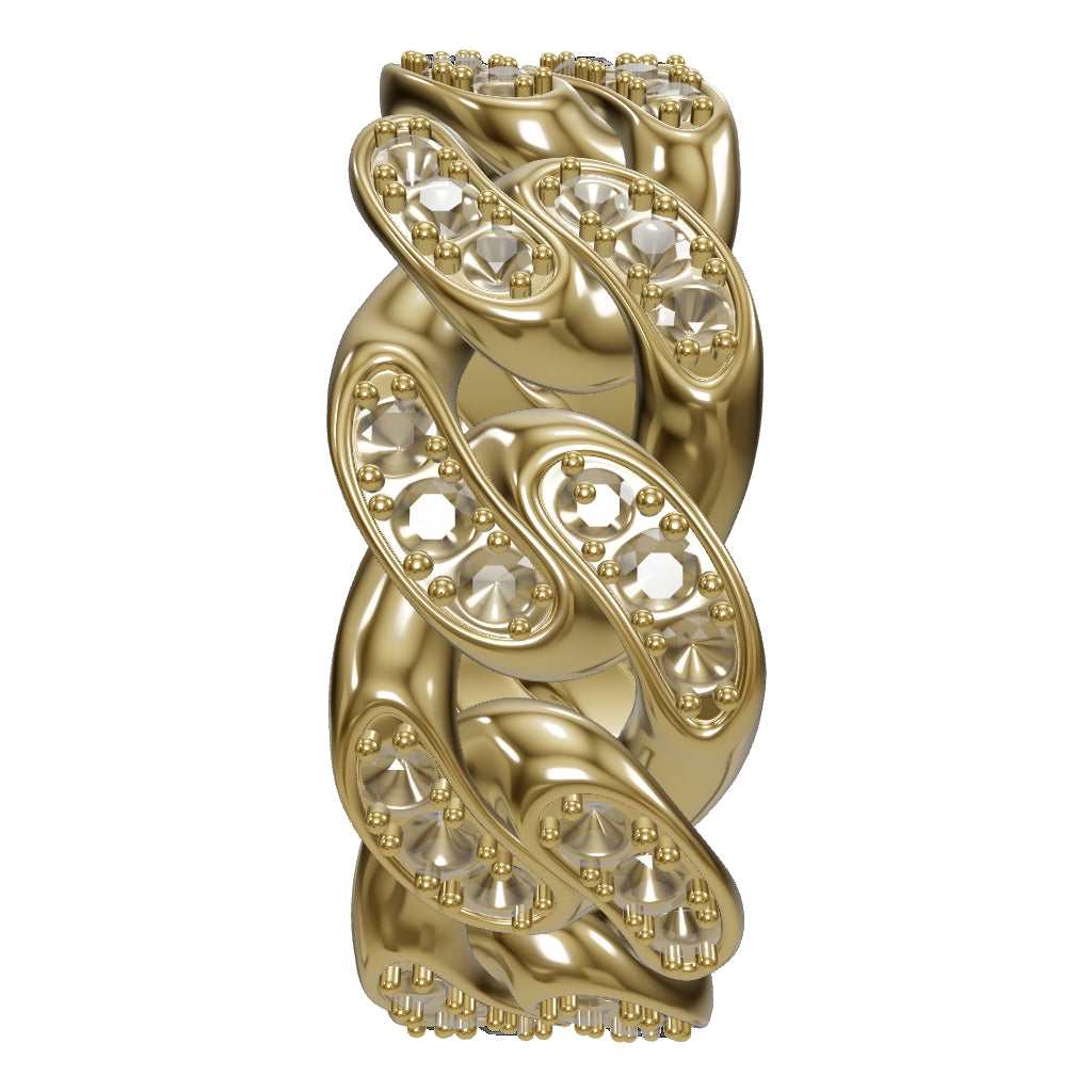 Diamond Cuban Link Ring 6mm | The Gold Gods