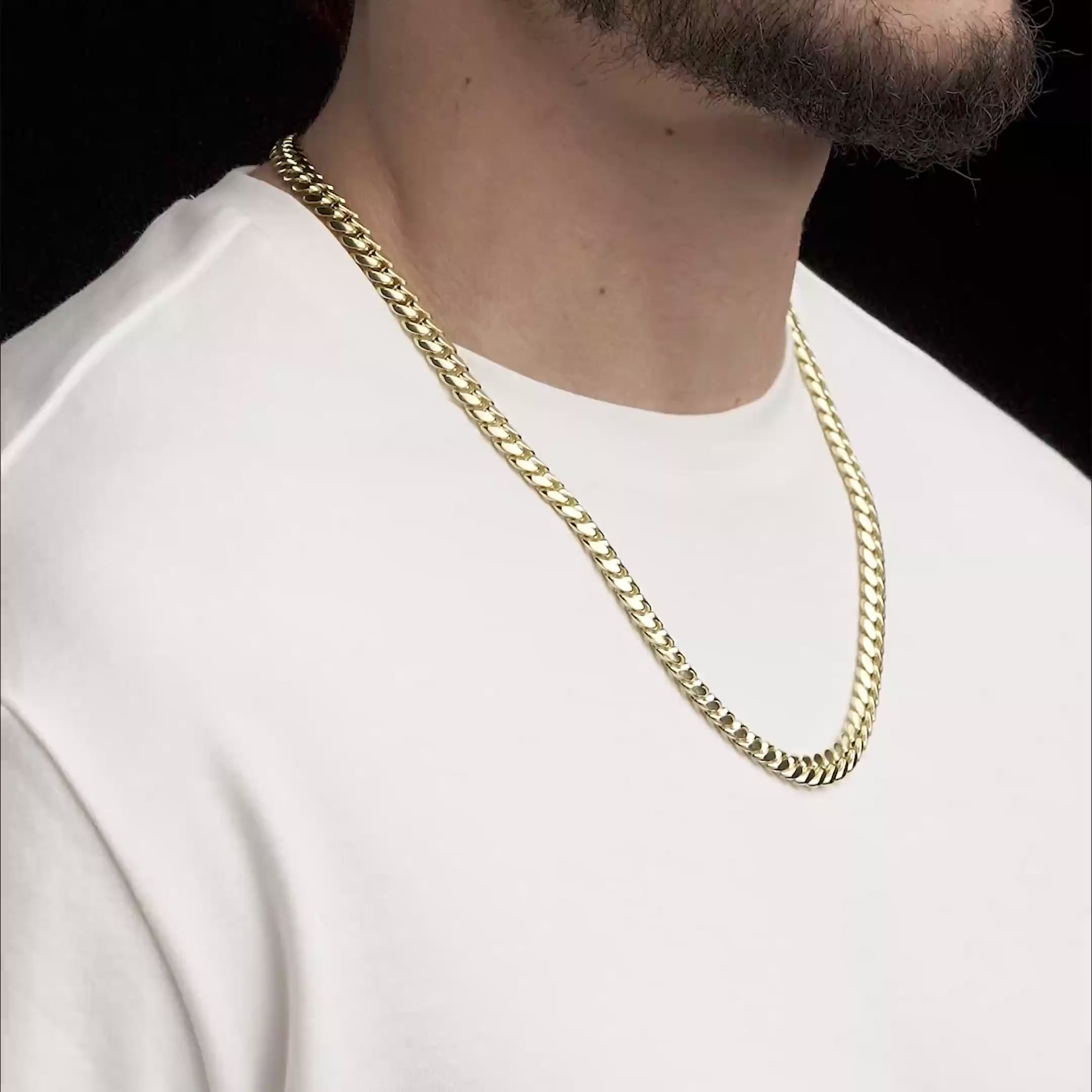 Yellow gold cuban chain top