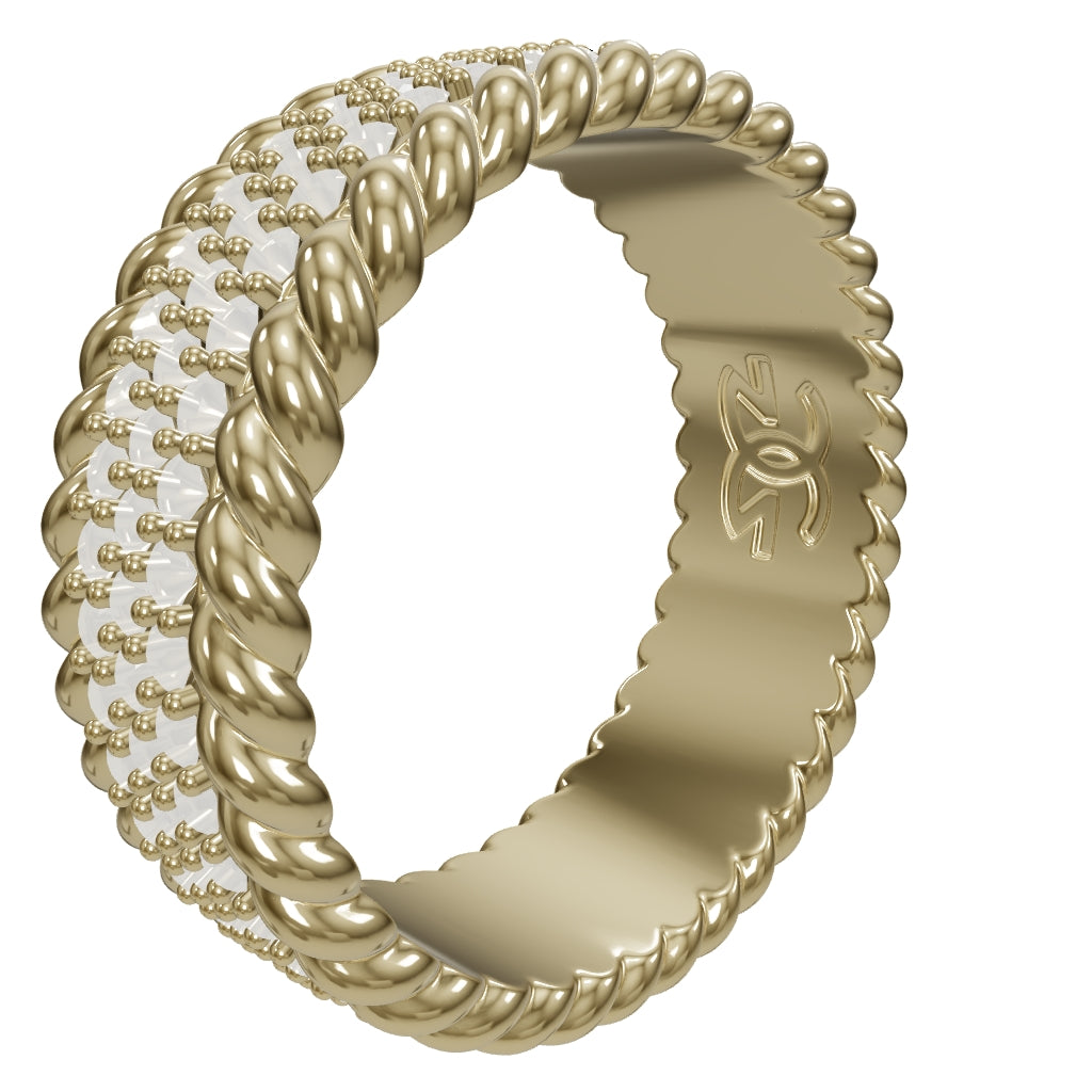 3-Row Diamond Rope Eternity Ring | The Gold Gods