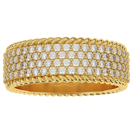 DIAMOND 4-ROW ROPE RING 18k gold plated The Gold Gods mens jewelry top view