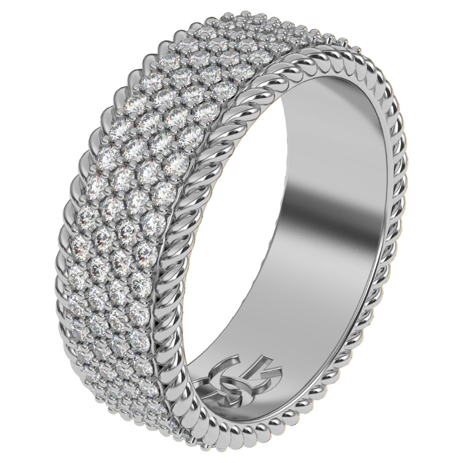 4-Row Diamond Rope Ring | The Gold Gods