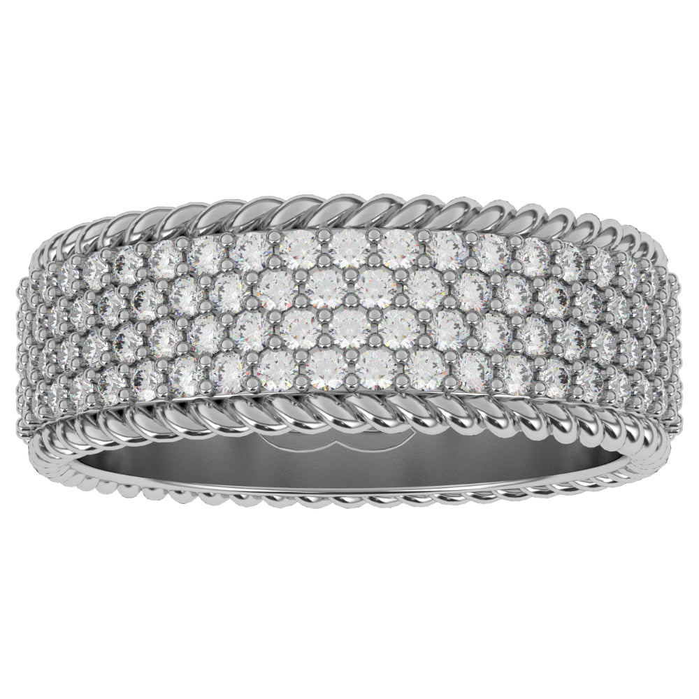 4th Rope Ring 4-Row Diamond Rope Ring | The Gold Gods