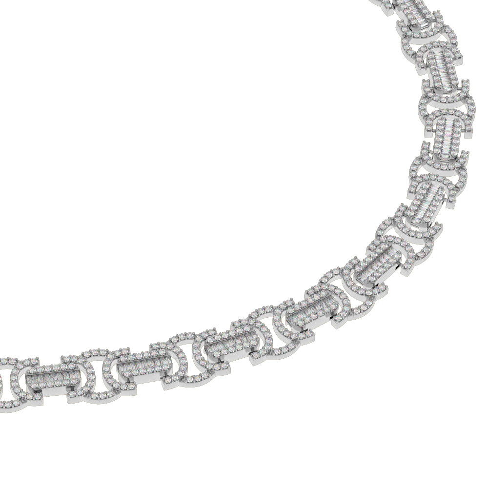 white gold DIAMOND-BAGUETTE-BYZANTINE-LINK-CHAIN-18k-gold-chain-mens-jewelry-side-view-gold-gods