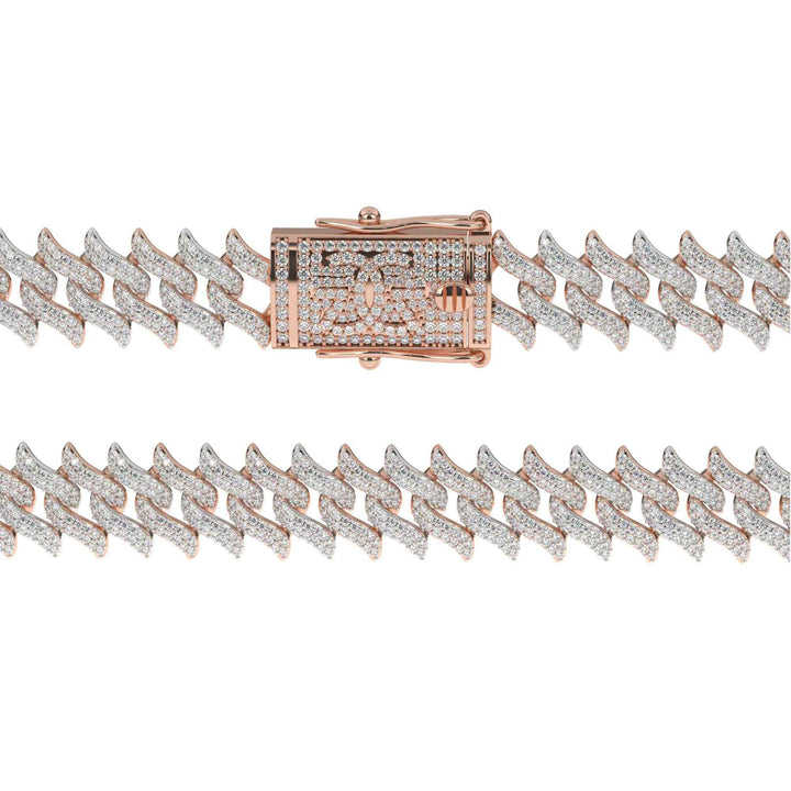 DIAMOND-SPIKED-LAUREL-CUBAN-LINK-CHAIN-18k-2-tone-rose-&-white-gold-plated-lock-view-the-gold-gods-mens-jewelry