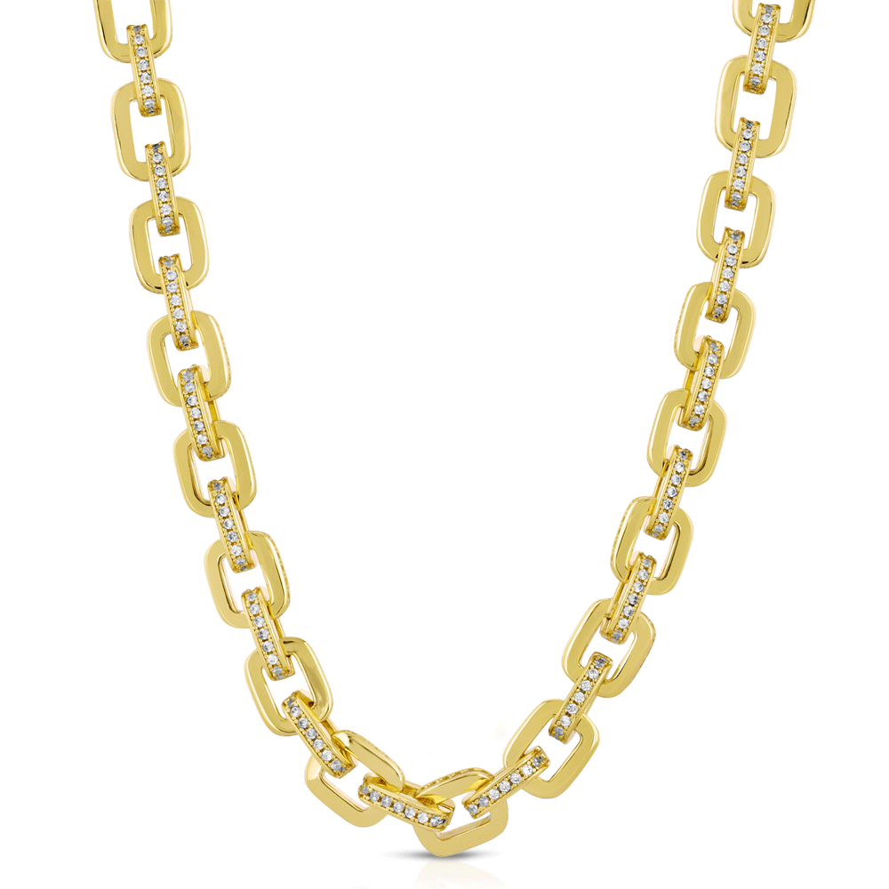 Diamond-Cable-Link-Chain-the-gold-gods-mens-jewelry front view