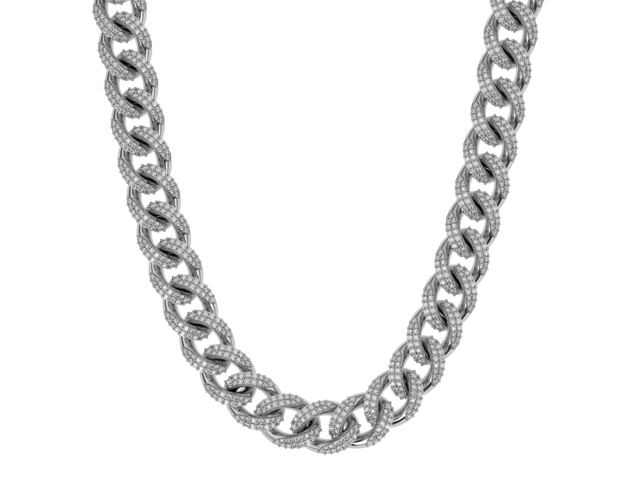 Diamond-Cuban-Link-Chain-10mm-the-Gold-Gods-18k-white-gold-plated-Front-view-Gold-Chain-Mens-Jewelry