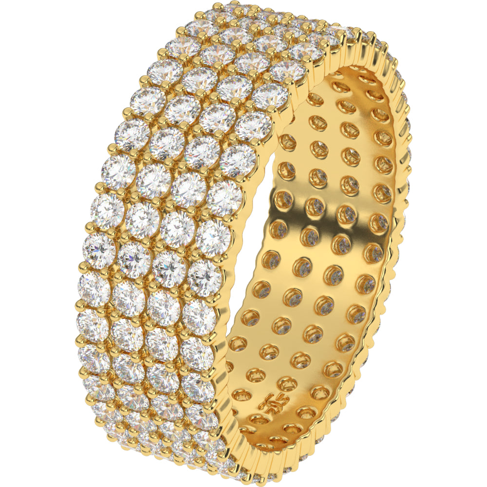 Eternity Diamond Ring 4 Row Stacked The Gold Gods Front 2