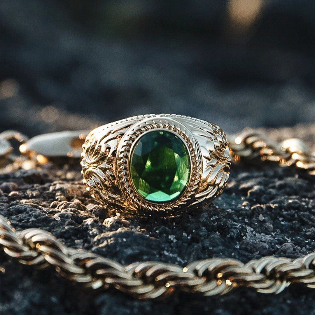 Gold Aura Emerald Ring The Gold Gods