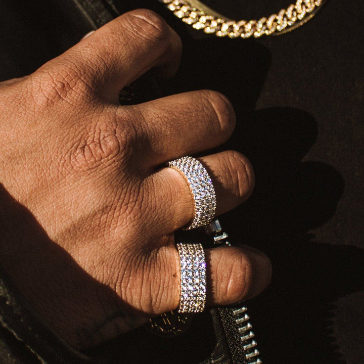 Eternity Diamond Ring 4 Row Stacked The Gold Gods lifestyle look