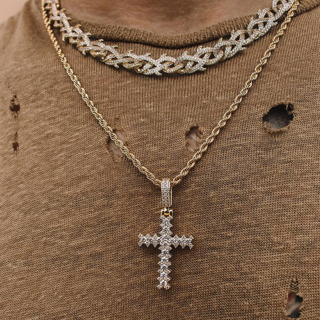 Diamond Cross Necklace & Mens Rope Gold Chain The Gold Gods lifestyle look