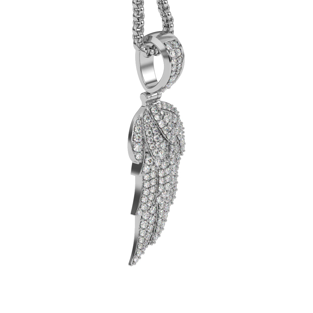 925 Sterling Silver Moissanite Diamond 0.5ct Angel Wing Pendant Necklace –  ZULRE