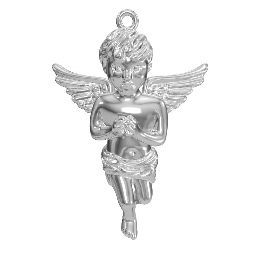 Micro angel pendant white gold The Gold Gods