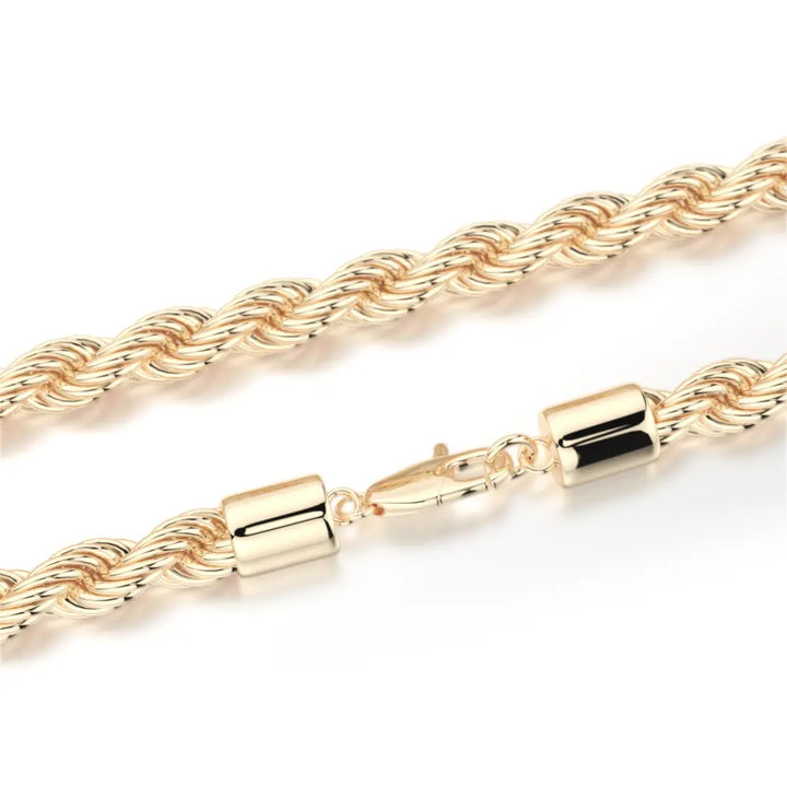 18k Gold Plated Rope Chain mens jewelry The Gold Gods close up view