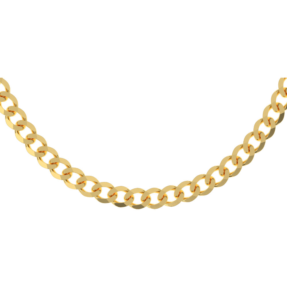 Solid Gold Curb Cuban Chain gold mens jewelry The Gold Gods front view