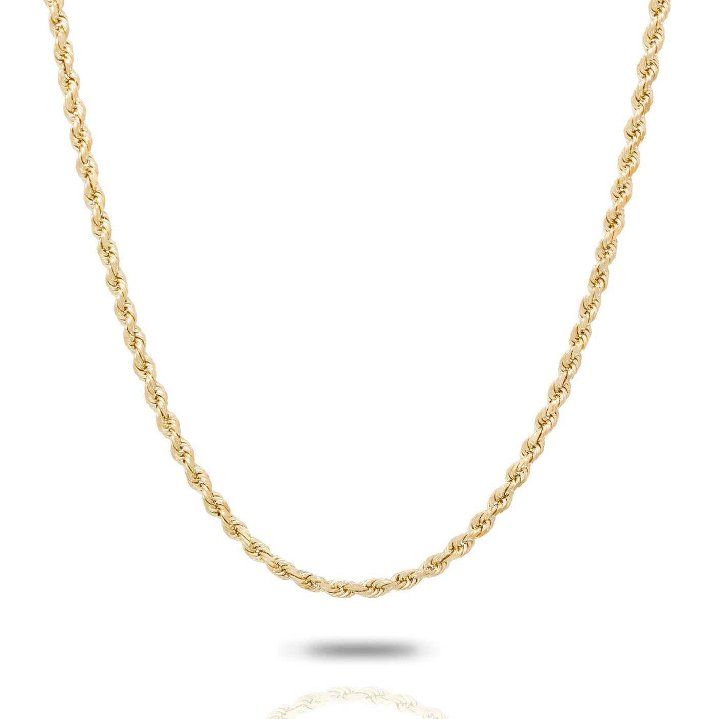 10k 14k Solid Gold Diamond Cut Rope Chain The Gold Gods 4mm 22 inch