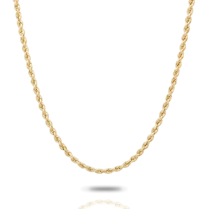 10k 14k Solid Gold Diamond Cut Rope Chain The Gold Gods 4mm 22 inch