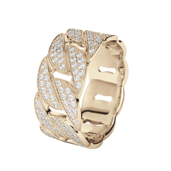 14k Rose Gold Diamond Cuban Link Ring 2.45 ctw – NYC Luxury