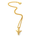Micro Angel Piece Gold Necklace Pendant & Franco Gold Chain The Gold Gods top view