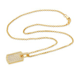 Micro Diamond Dog Tag Necklace The Gold Gods 4