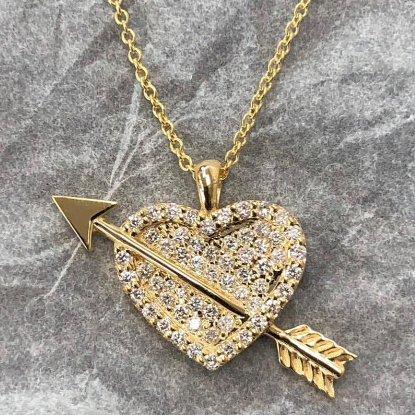 Womens Diamond Heart Necklace The Gold Goddess 4