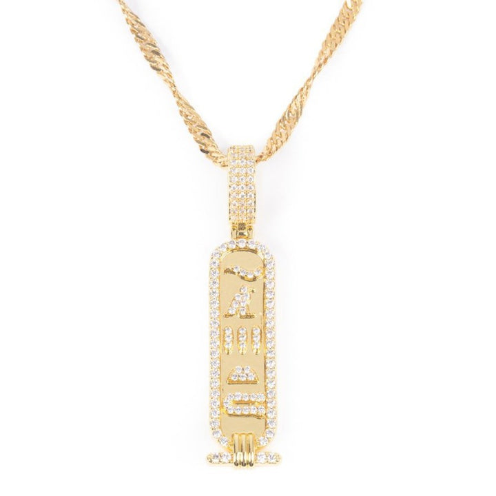 Women's Diamond Hieroglyph Necklace & Pendant The Gold Goddess 4