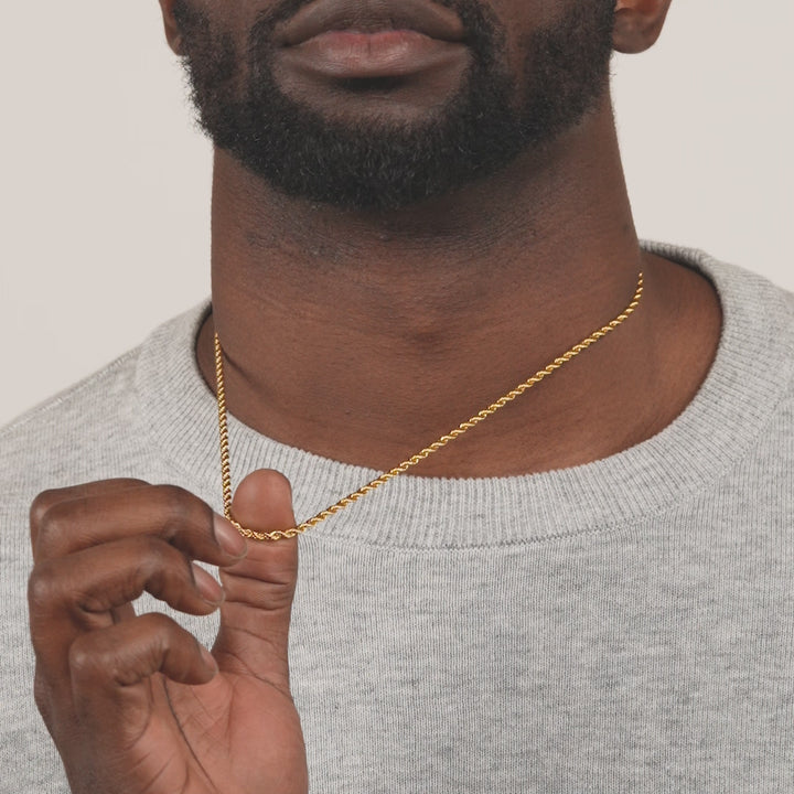 18k Gold Plated Rope Chain mens jewelry gold gods video 1