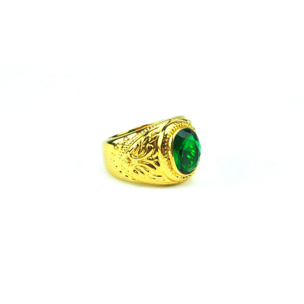 Gold Aura Emerald Ring Side view The Gold Gods