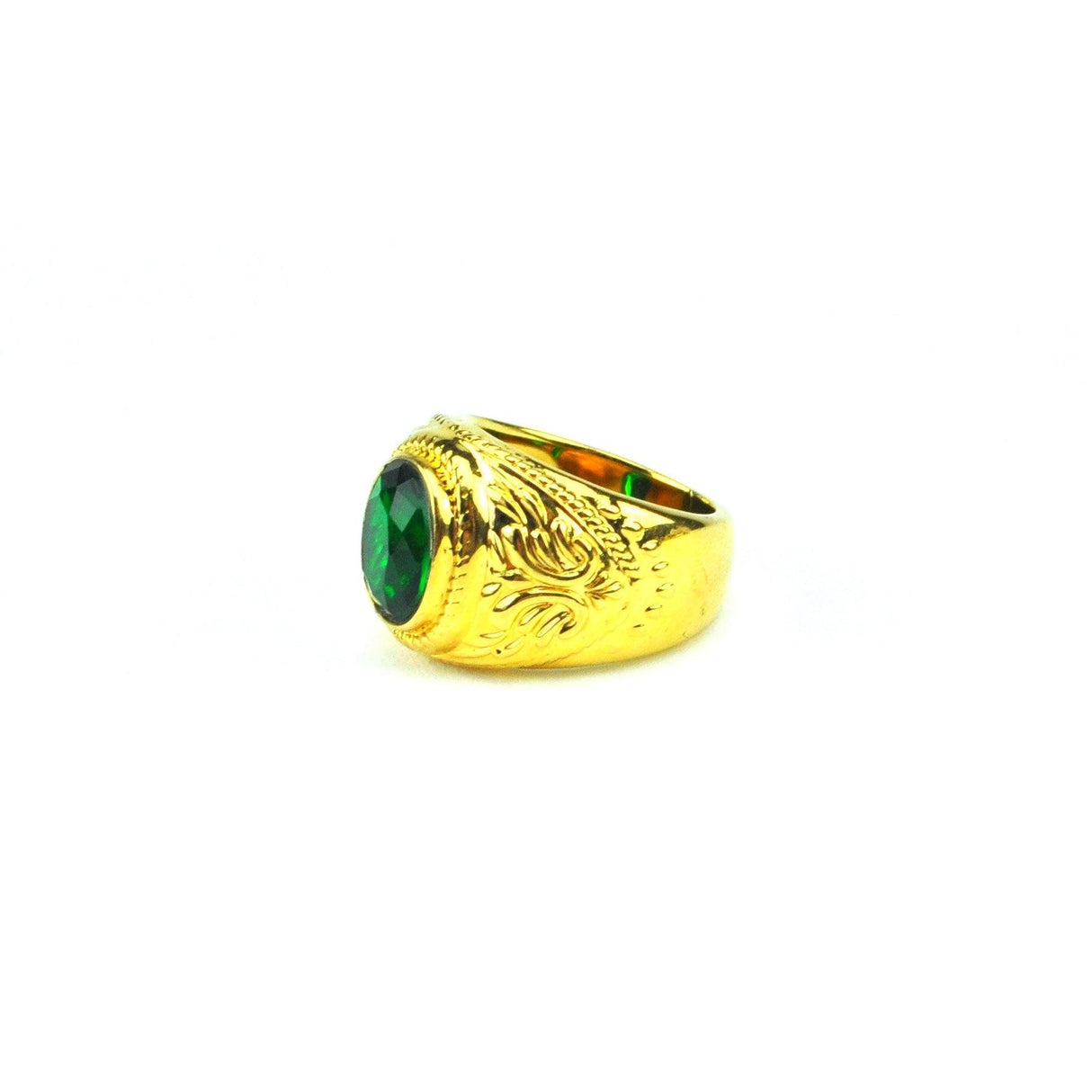 Gold Aura Emerald Ring side view 2 The Gold Gods