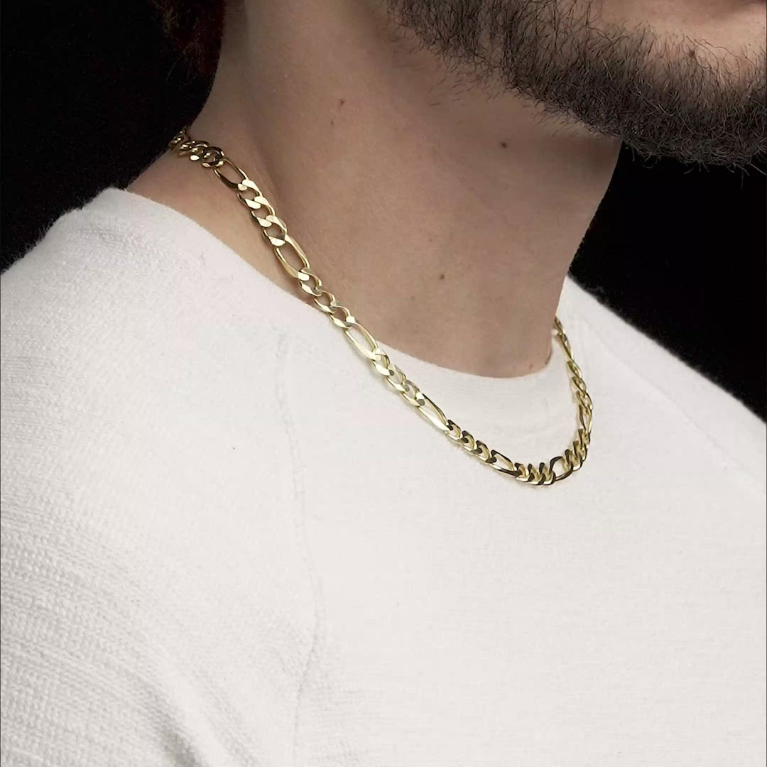 6.5mm Solid Gold Figaro Chain The Gold Gods