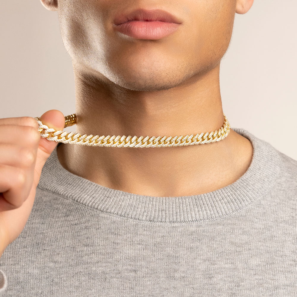 White gold deals cuban link necklace