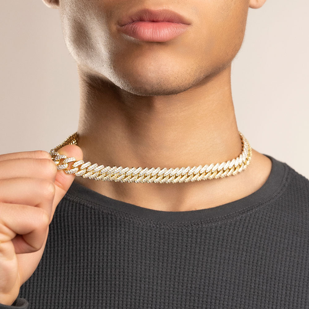 Cuban link choker real diamonds Clearance