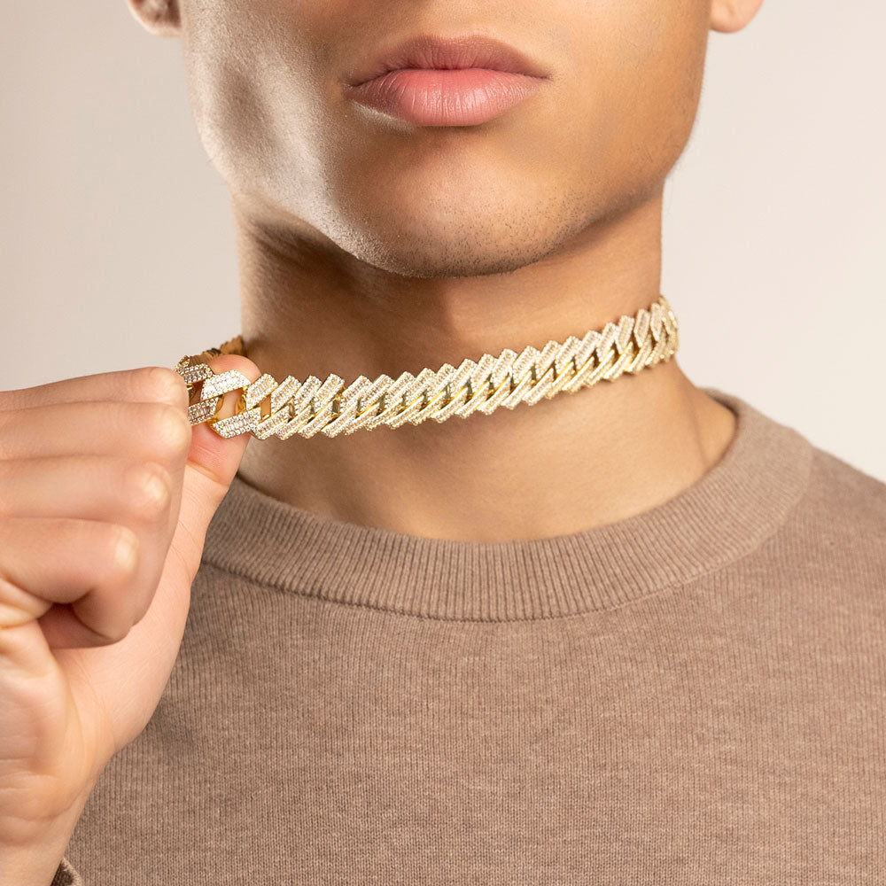 Gold cuban necklace deals mens